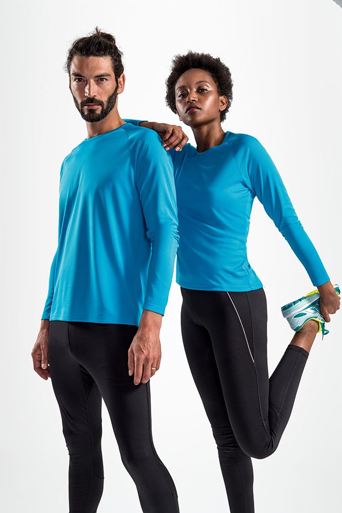 Футболка с длинным рукавом Sporty LSL Men, ярко-бирюзовая — изображение 5