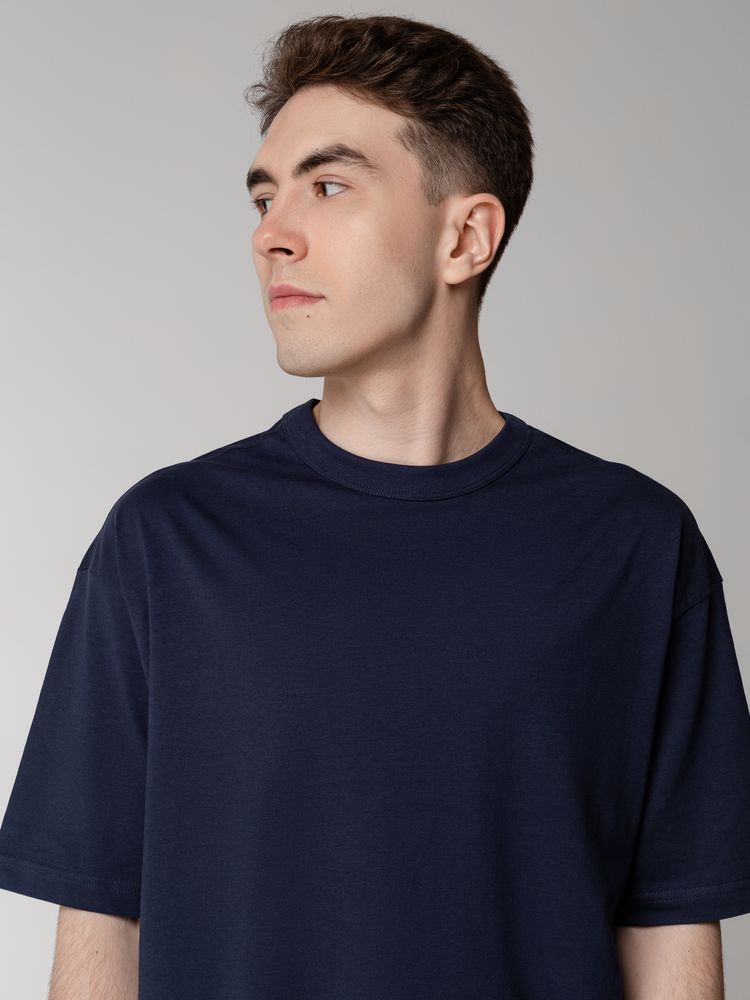 Футболка оверсайз мужская Boxy Men, синяя (джинс) — изображение 5