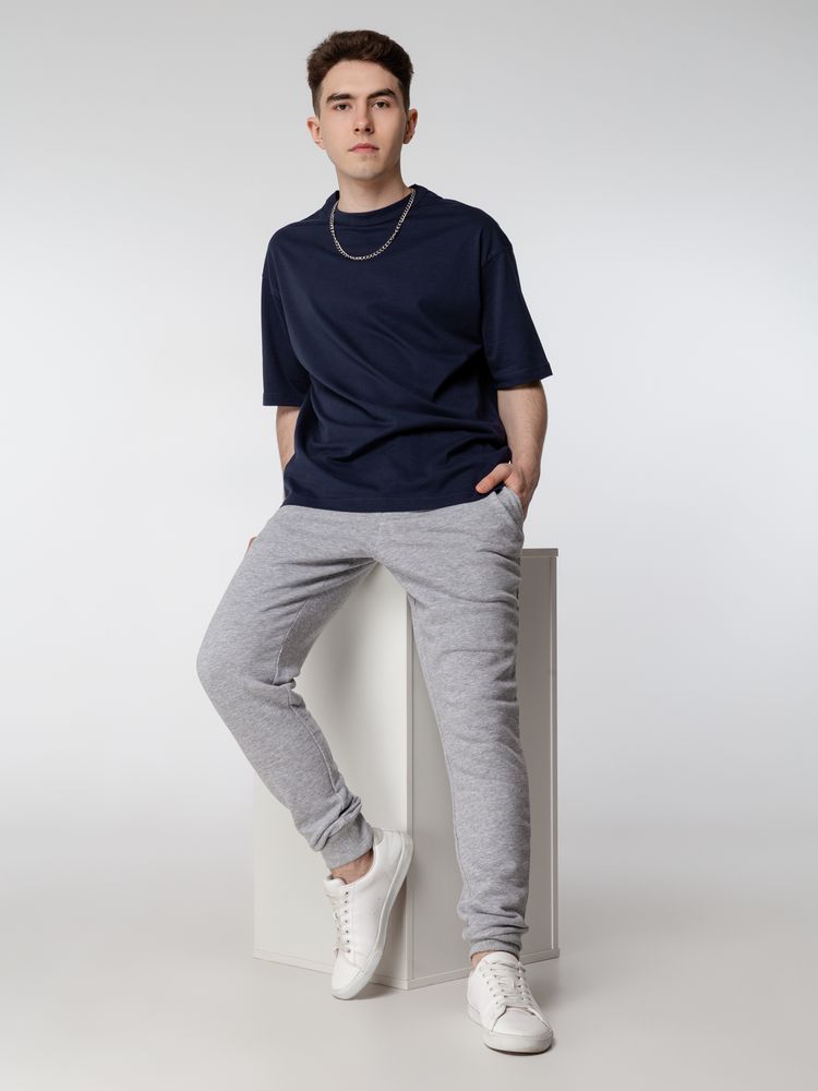 Футболка оверсайз мужская Boxy Men, синяя (джинс) — изображение 7
