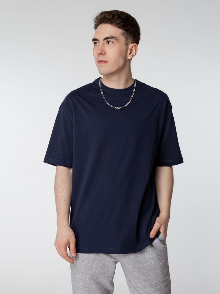 Футболка оверсайз мужская Boxy Men, синяя (джинс) — изображение 4