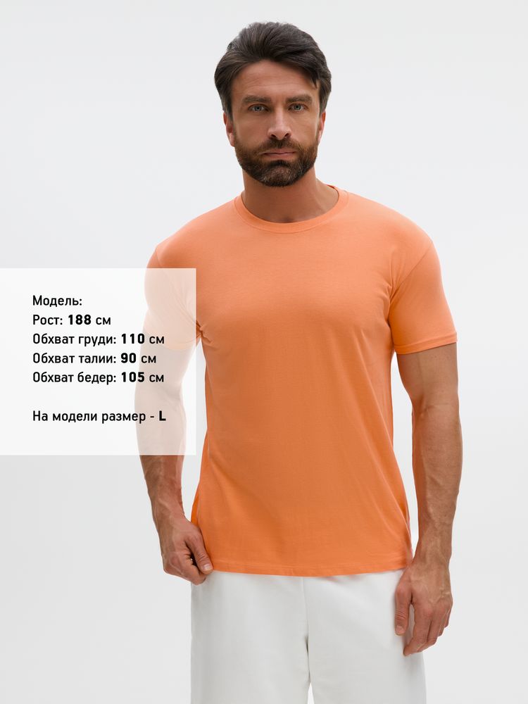 Футболка унисекс Regent 150, оранжевая (абрикосовая) — изображение 4
