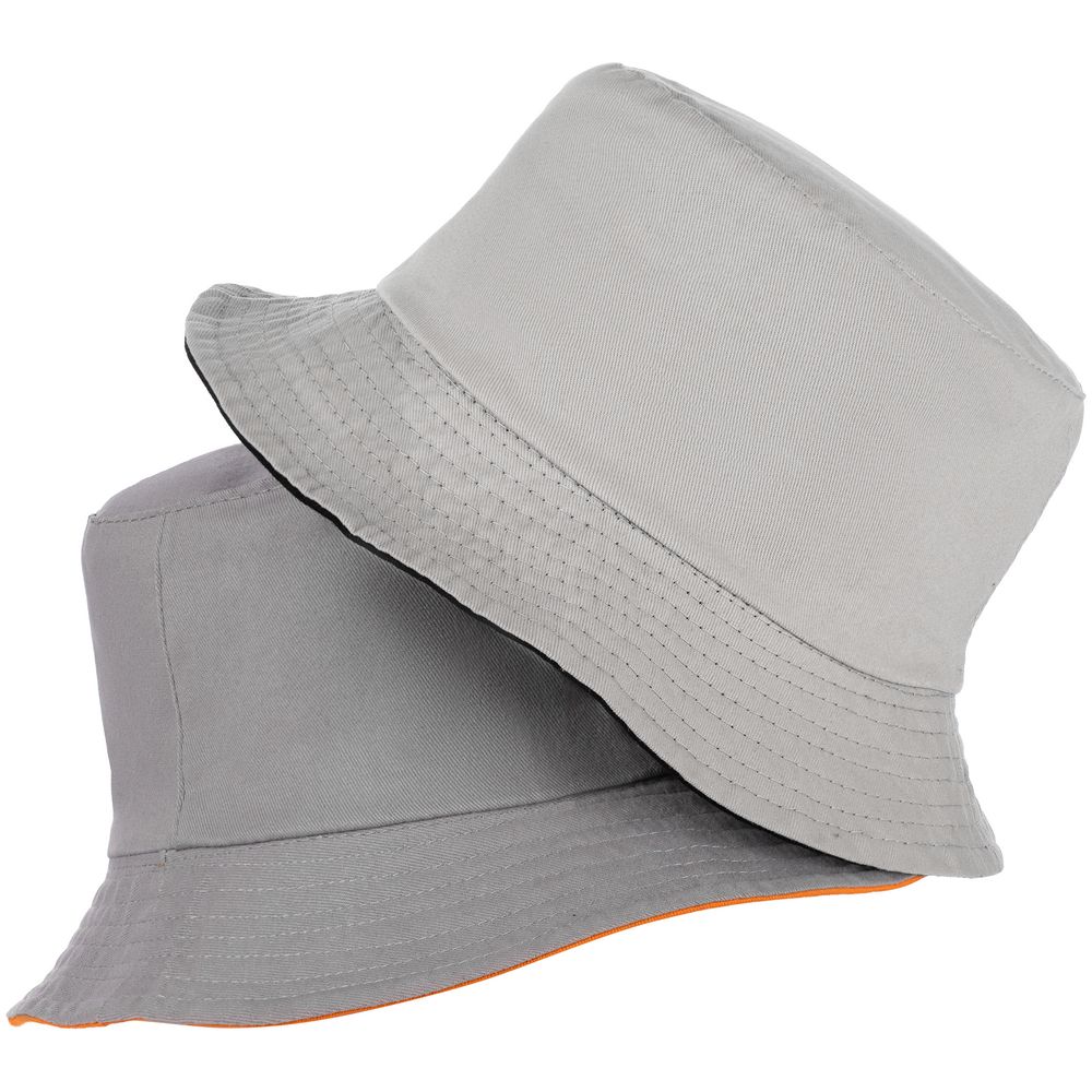 Панама Summer двусторонняя, черная с серым — изображение 4