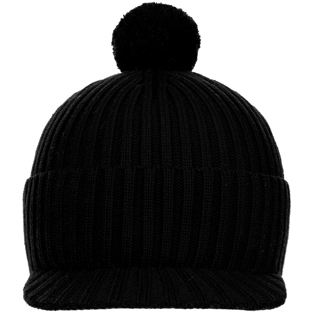 Вязаная шапка с козырьком Peaky, черная — изображение 4