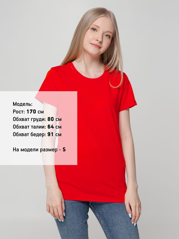 Футболка женская T-bolka Lady, красная — изображение 4