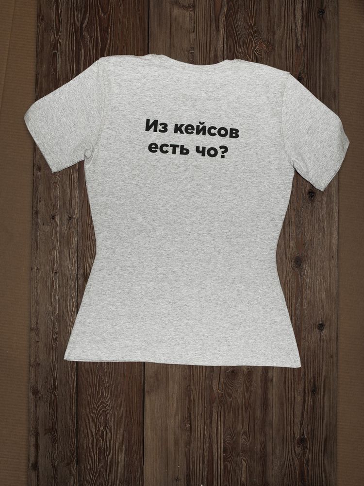 Футболка женская T-bolka Stretch Lady, серый меланж — изображение 5