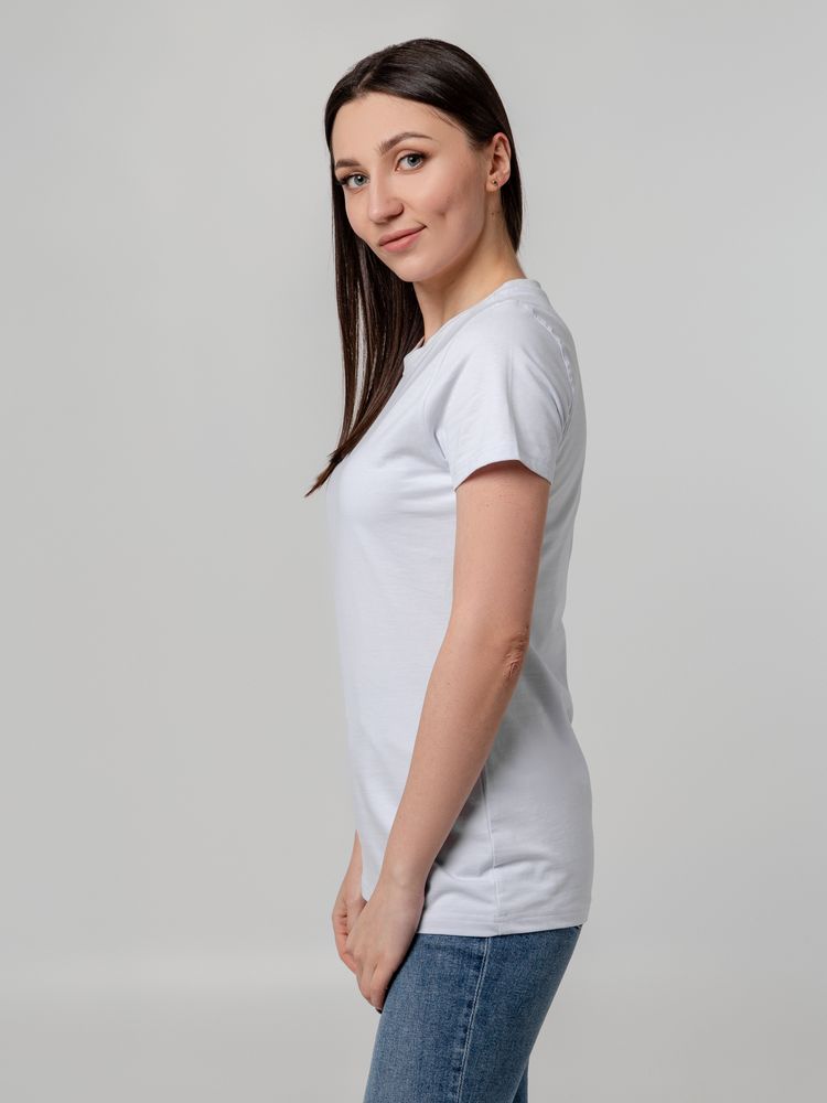 Футболка женская T-bolka Stretch Lady, белая — изображение 7