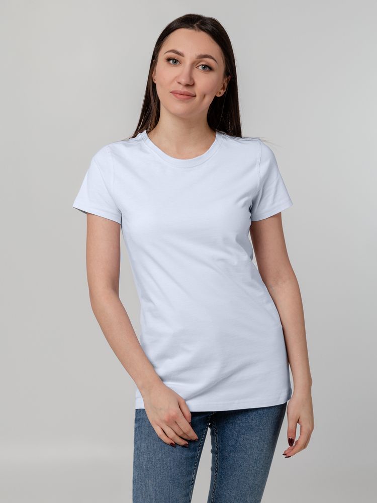Футболка женская T-bolka Stretch Lady, белая (холодный оттенок) — изображение 5
