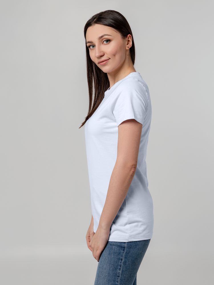 Футболка женская T-bolka Stretch Lady, белая (холодный оттенок) — изображение 6