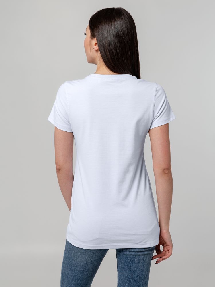 Футболка женская T-bolka Stretch Lady, белая (холодный оттенок) — изображение 7