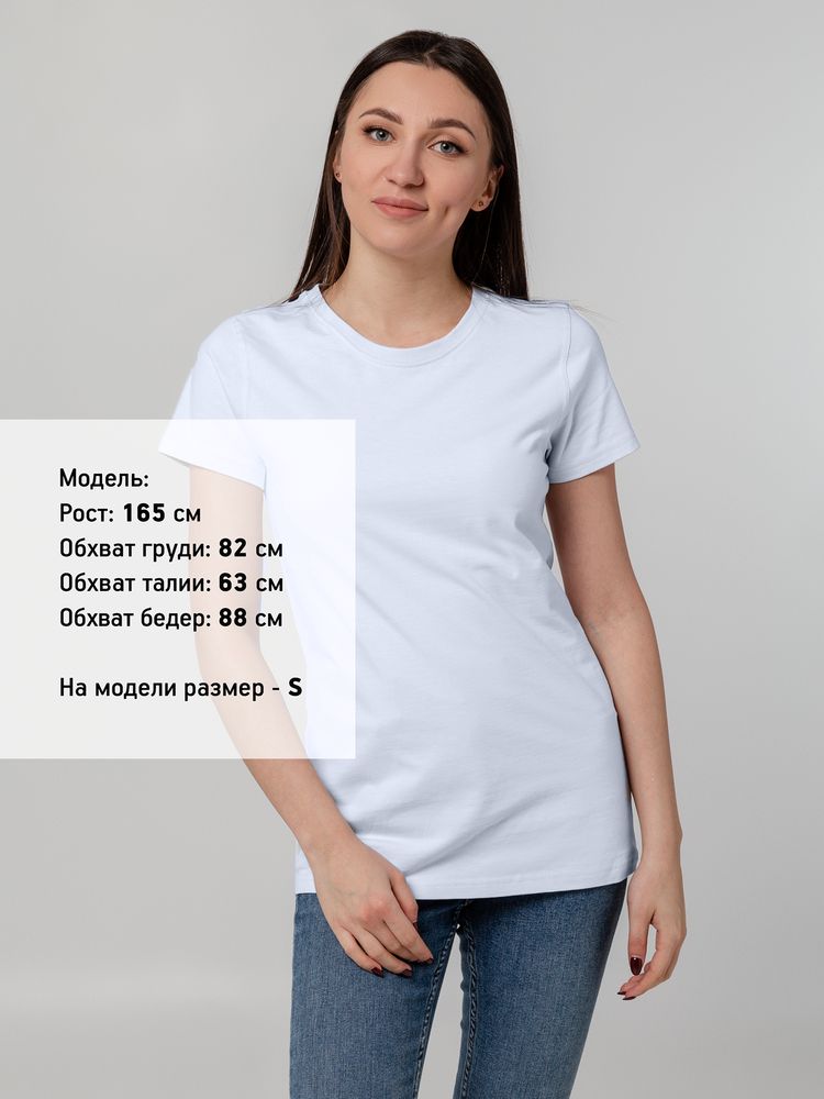 Футболка женская T-bolka Stretch Lady, белая (холодный оттенок) — изображение 4