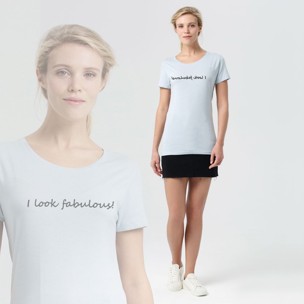 Футболка женская I Look Fabulous, голубая — изображение 4