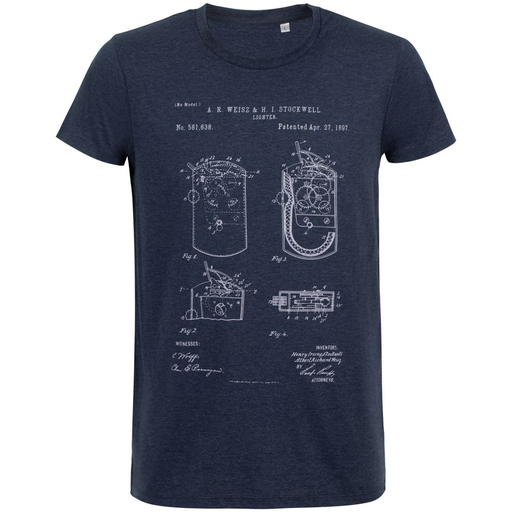 Футболка приталенная Old Patents. Lighter, синий меланж — изображение 2