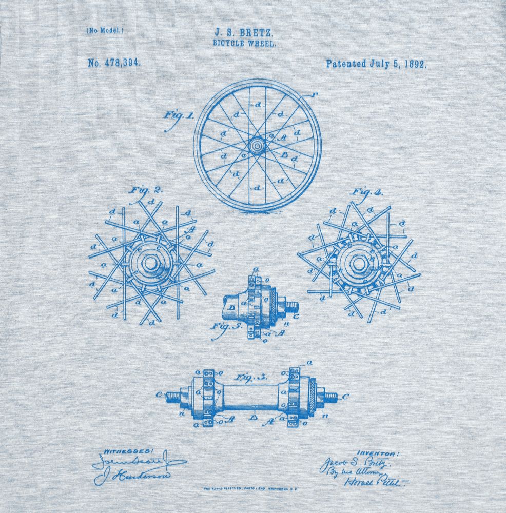 Футболка приталенная Old Patents. Wheel, голубой меланж — изображение 3