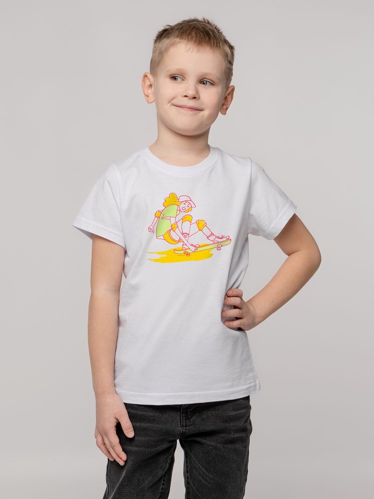Футболка детская Skateboard, белая — изображение 2