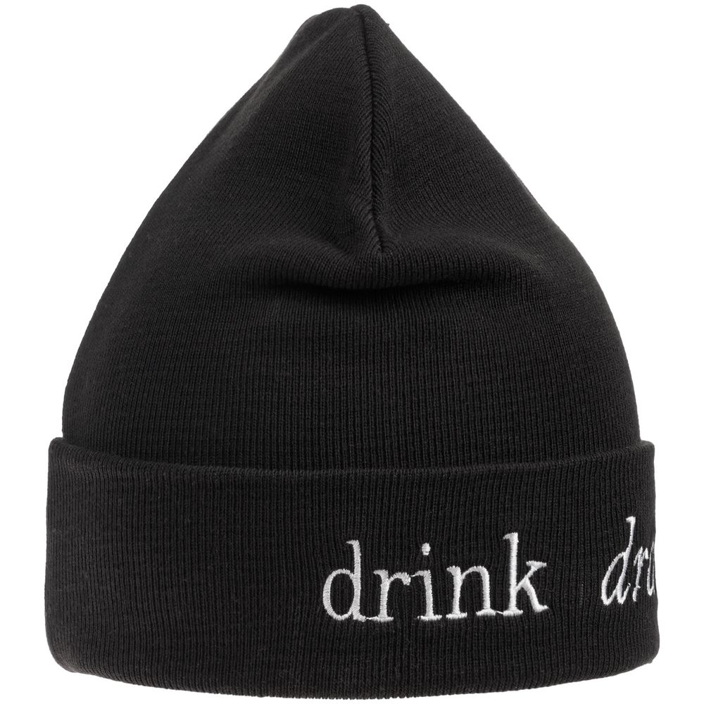 Шапка с вышивкой Drunk, черная — изображение 4