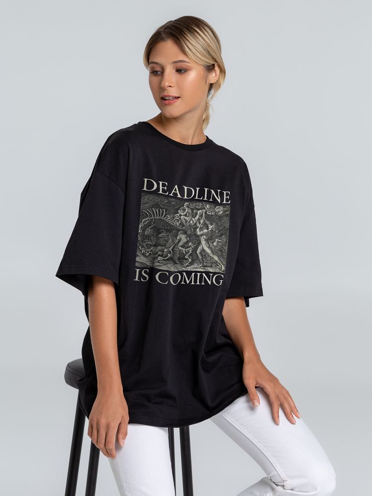 Футболка оверсайз Deadline, черная — изображение 2