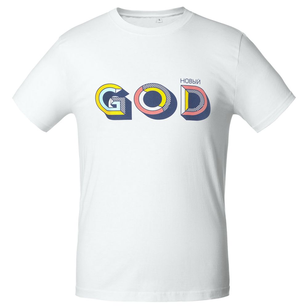 Футболка мужская «Новый GOD», белая — изображение 2