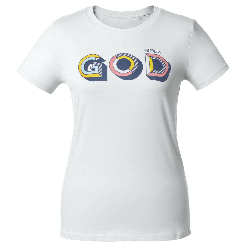 Футболка женская «Новый GOD», белая — изображение 2