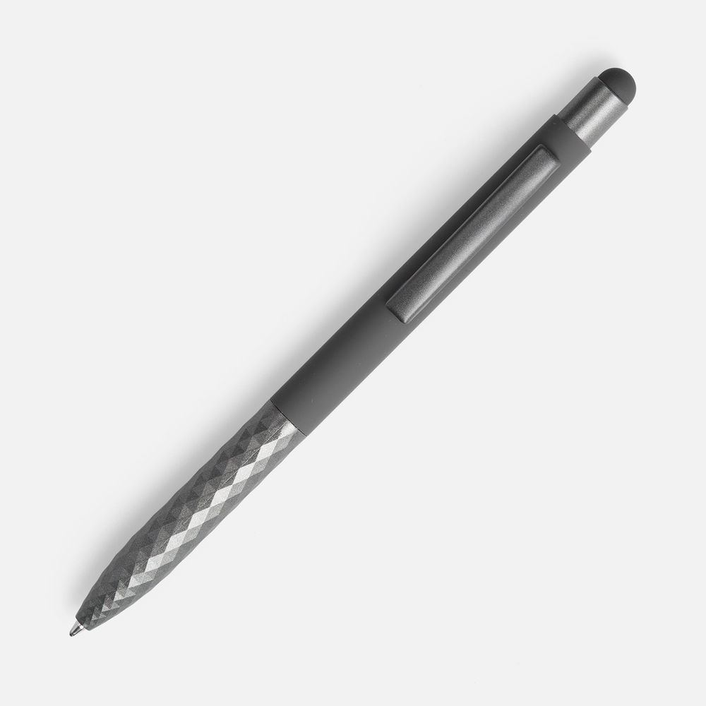 Ручка шариковая Digit Soft Touch со стилусом, серая — изображение 2