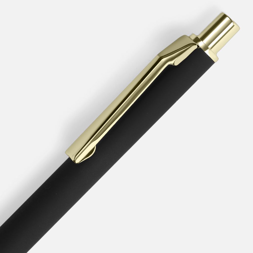 Ручка шариковая Lobby Soft Touch Gold, черная — изображение 3