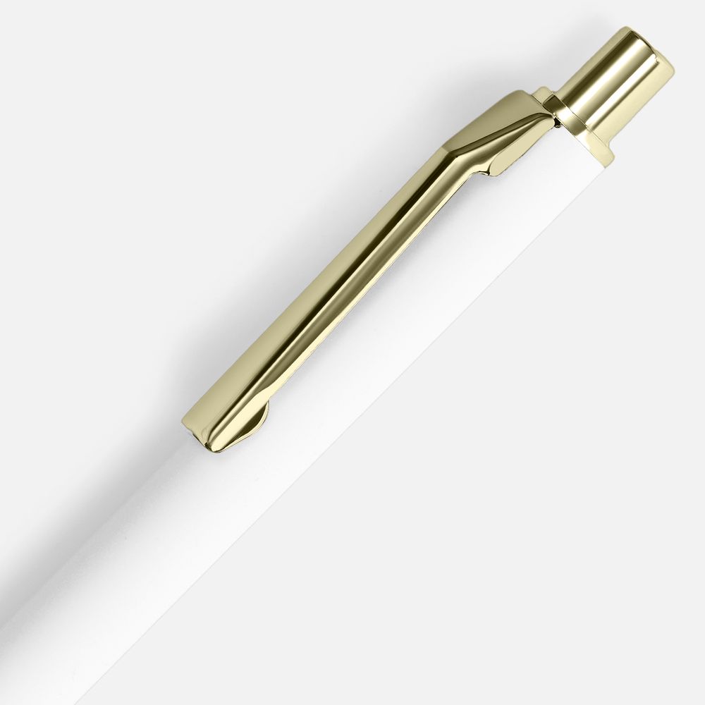 Ручка шариковая Lobby Soft Touch Gold, белая — изображение 3